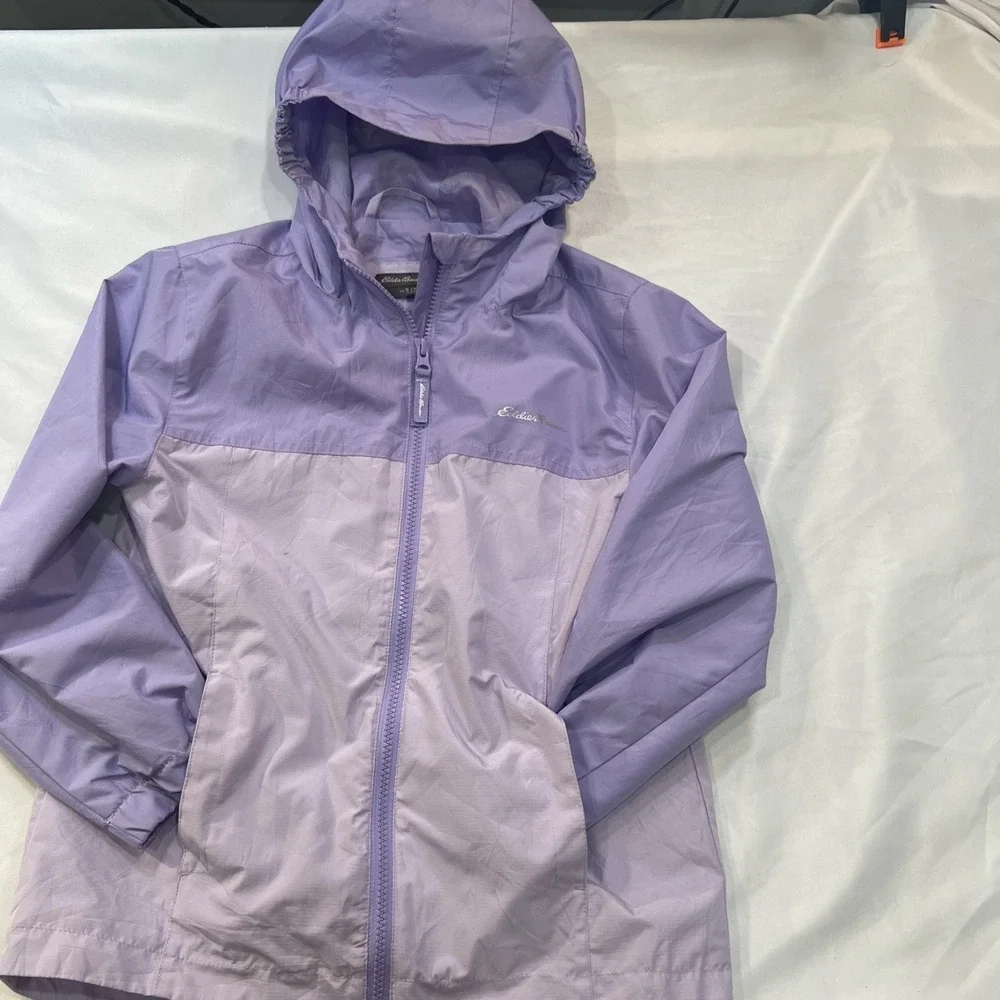 Eddie Bauer‎ S 7/8Girls Kids 3-in-1 Jacket Light Weight Windbreaker Rain Plum499